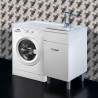 Mobile  Coprilavatrice 106 x 60 x 90 lavatoio bianco opaco - 1