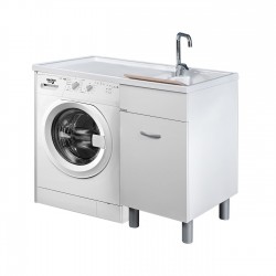 Mobile  Coprilavatrice 106 x 60 x 90 lavatoio bianco opaco - 2