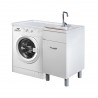 Mobile  Coprilavatrice 106 x 60 x 90 lavatoio bianco opaco - 2