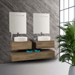 Composizione sospesa 160x46 per lavabo d'appoggio - 1