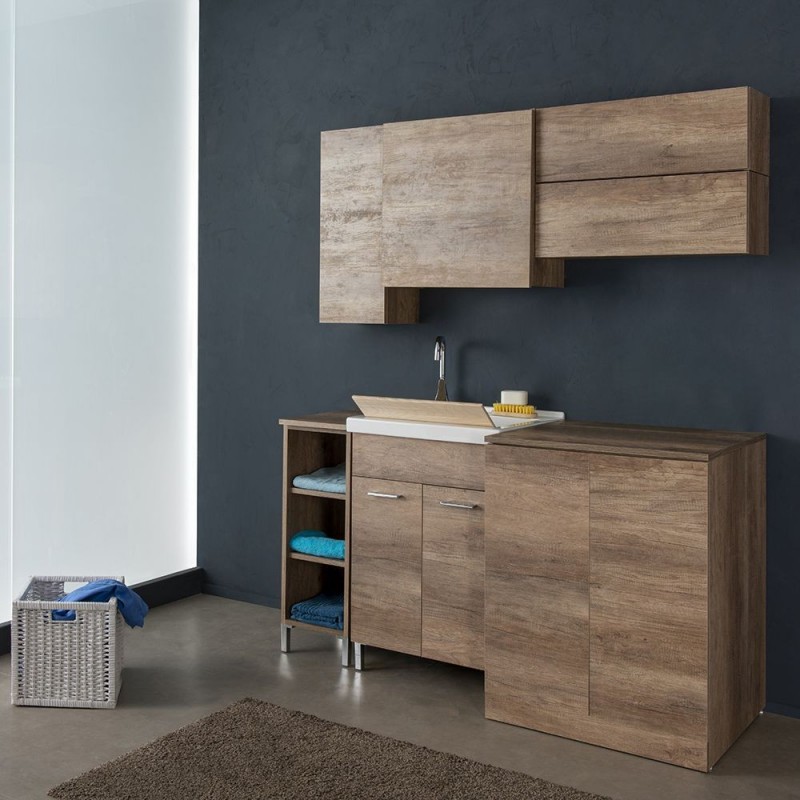 UNIKA - Composizione lavanderia da 160 cm con lavabo mod. CORALLO - 2