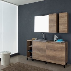 UNIKA - Composizione lavanderia 160 con lavabo modello SABBIA grigio - 2