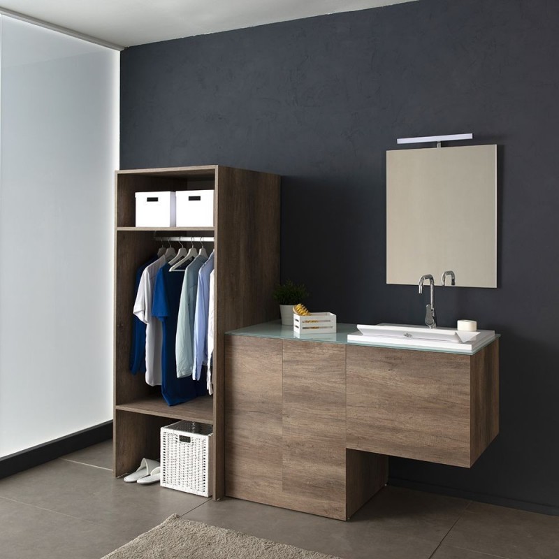 Composizione lavanderia cm. 190 con mobile portalavatrice e mobile con lavatoio  ZEUS - 1