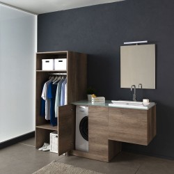 Composizione lavanderia cm. 190 con mobile portalavatrice e mobile con lavatoio  ZEUS - 2