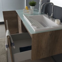 Composizione lavanderia cm. 190 con mobile portalavatrice e mobile con lavatoio  ZEUS - 3