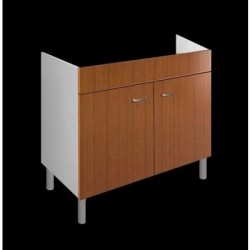 Mobile sottolavello a 2 ante Teak per lavello inox 80x50 cm. - 1