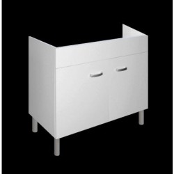 Mobile sottolavello 90x50 2 ante  Bianco opaco per lavello inox - 1