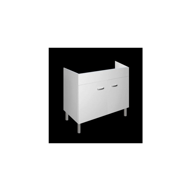 Mobile sottolavello 90x50 2 ante  Bianco opaco per lavello inox - 1