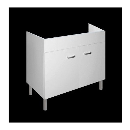 Mobile sottolavello 100x50 2 ante  Bianco opaco per lavello inox - 1