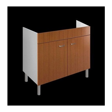 Mobile sottolavello 90x50 2 ante Teak per lavello inox - 1