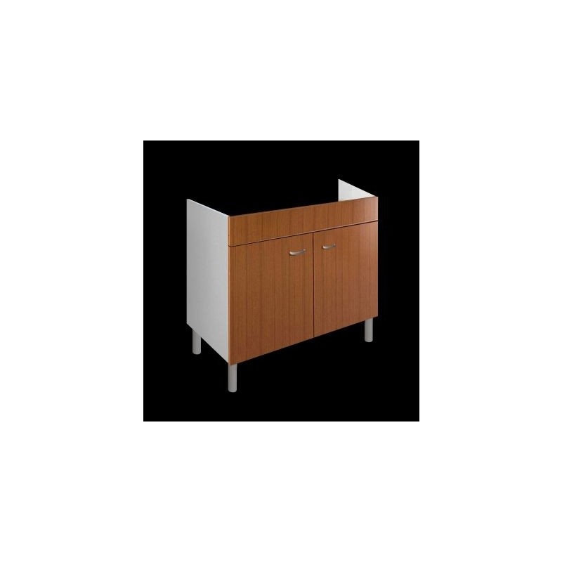 Mobile sottolavello a 2 ante Teak per lavello inox 100x50 cm. - 1