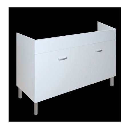 Mobile sottolavello 120x50 2 ante Bianco per lavello inox - 1