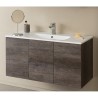 Mobile sospeso 90X46 ,con ante e lavabo in ceramica - 1