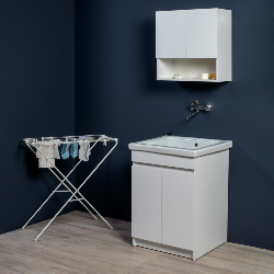 MOBILE CM 60 X 50 ,  LAVATOIO  CERAMICA  CON STROFINATOIO INTEGRATO - 6