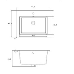 Mobile bagno sospeso con top in cristallo con lavabo Zeus doppia funzione incassato  , base per inserimento lavatrice - 3