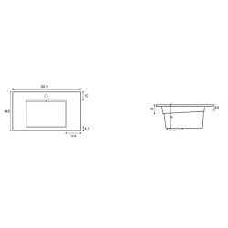 VASCA Lavabo Sistema Zeus Mineralmarmo 80x48 - 4