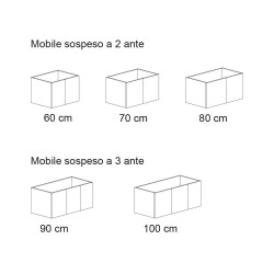 Mobile sospeso 100X46 ,  per lavabo d'appoggio - 2