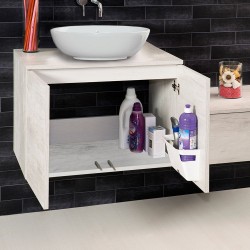 Mobile sospeso 60X46 , per lavabo d'appoggio tondo - 2