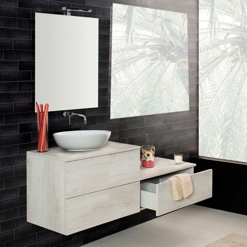 Mobile sospeso 70X46 con cassetti , per lavabo d'appoggio in ceramica