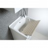 Mobile Lavatoio 60x50 con vasca in ceramica e tavola in legno colore bianco opaco - 2