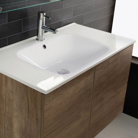 Mobile sospeso 60X46 ,con ante e lavabo in ceramica - 1