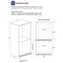 Colonna per inserimento  lavatrice e asciugatrice con 1/2 ante - 2