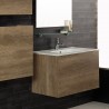 Mobile sospeso 80X46  con lavabo in ceramica e ante - 1