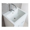 Mobile Lavatoio 60x50 vasca in ceramica Ante Bianche Opacoe asse lavapanni in legno. - 1