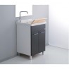 Mobile lavatoio 60x50   con vasca in ceramica  tavola in legno ,ante colorate,. - 1