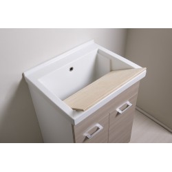 Mobile lavatoio 60x50   con vasca in ceramica  tavola in legno ,ante colorate,. - 10