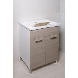Lavatoio 60x50 , Vasca MineralMarmo , Ante colorate - 11