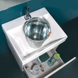 Mobile sospeso 70X50 con cassetto e lavabo in ceramica - 2