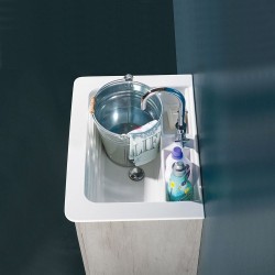 Mobile sospeso 60X50 lavabo in ceramica e cassetto - 1